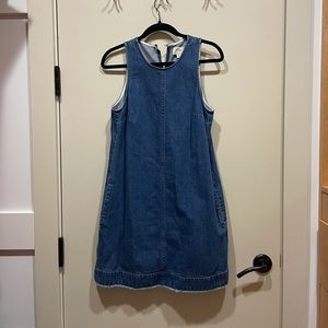 Raw hem denim mini dress JCrew